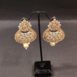 Classic peach stone chandbali earring