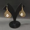 Antique oxidized gold drop earring