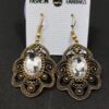 Antique oxidized gold drop earring