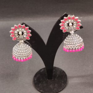 Trending Silver Jhumka with Pined beads