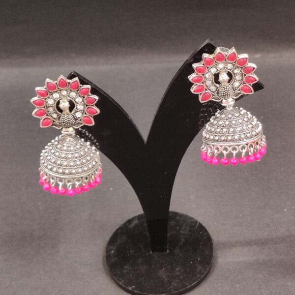 Trending Silver Jhumka with Pined beads