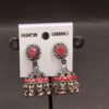 Trending Silver oxidized Jhumka with Red beads