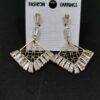 Trendy gold white AD dangle earring