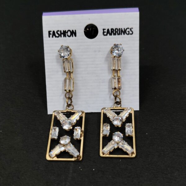 Trendy gold white stone rectangle dan