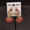 Trending Gold Jhumka with Red beads