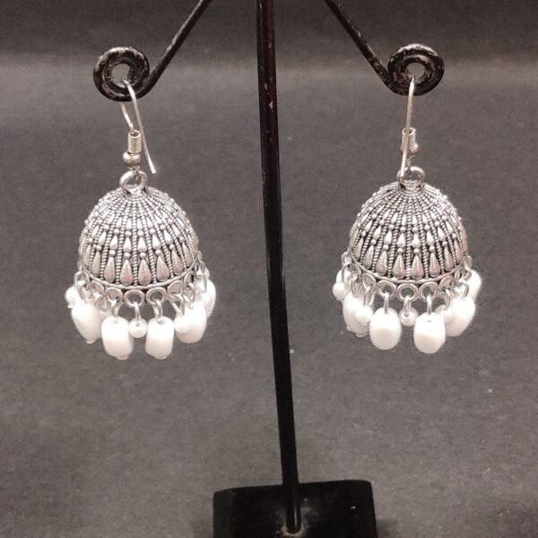 Trending Silver Oxidized Hook Jhumka