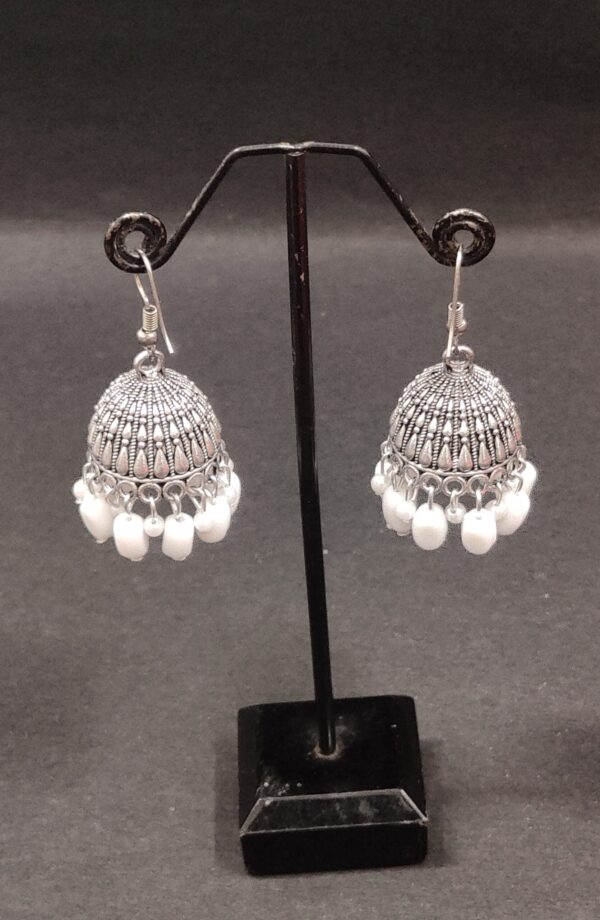 Trending Silver Oxidized Hook Jhumka