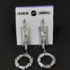Trendy Silver Dangle circle earring