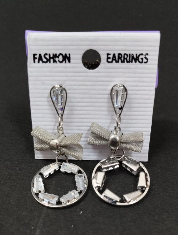 Trendy Silver Dangle circle earring big