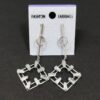 Trendy Silver Dangle earring with white stone