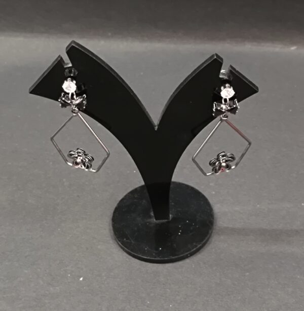 Trendy Silver Dangle hexagon earring