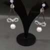 Trendy Silver Dangle white AD stone earring