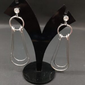 Trendy Silver minimalistic design earring