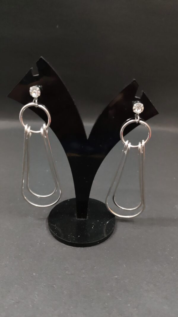 Trendy Silver minimalistic design earring
