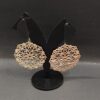 Trendy gold large flower drop earring