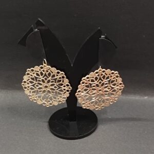 Trendy gold large flower drop earring