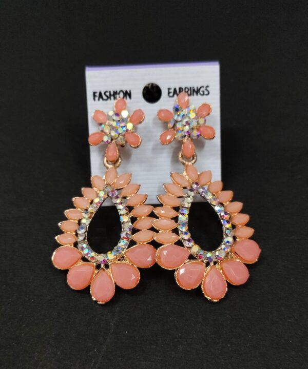 Fancy multi color stone drop earring