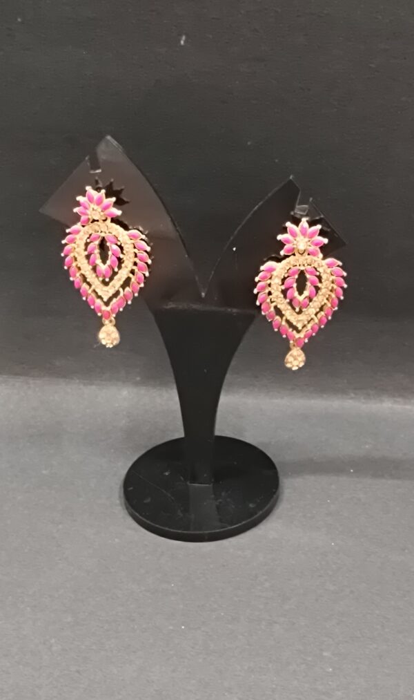 Fancy multi color stone drop earring
