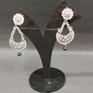 Trendy silver drops earrings