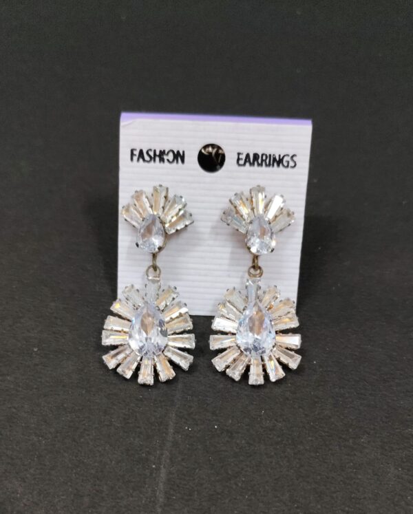 Trendy silver drops earrings