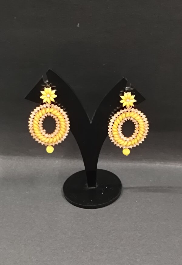 Fancy multi color stone drop earring